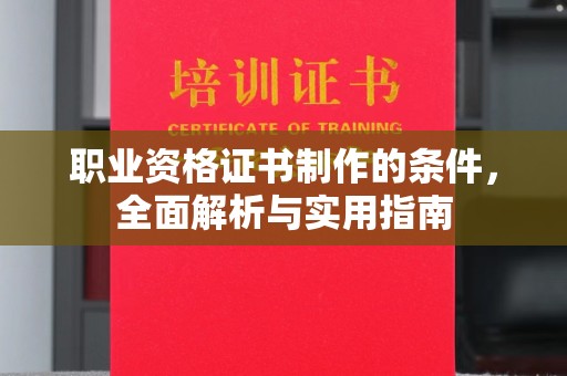 汕尾职业资格证书制作的条件，全面解析与实用指南